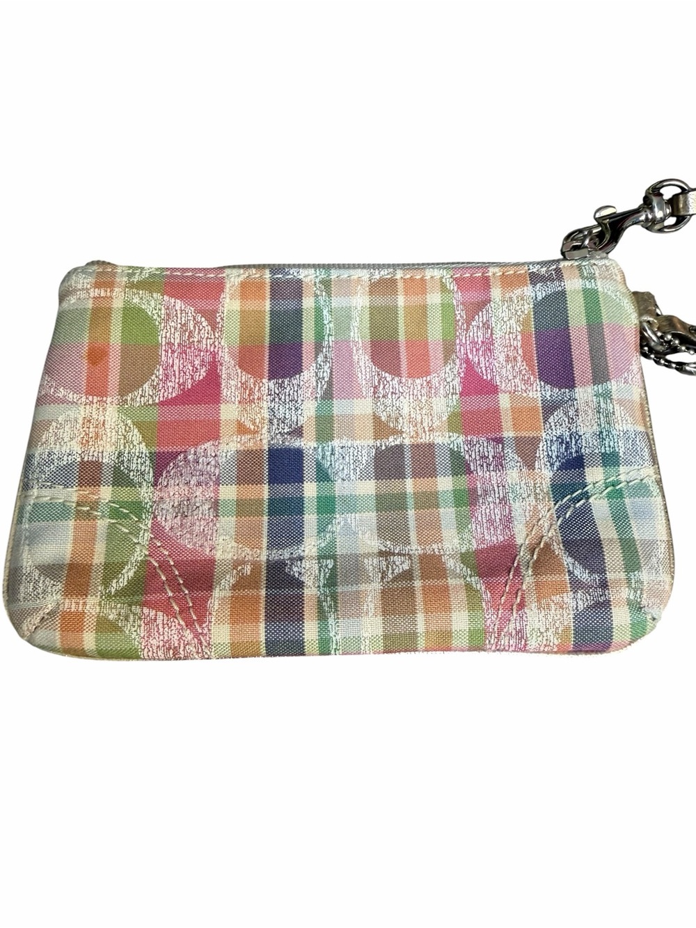 Coach Poppy Glam Madras Plaid Wristlet (A456) - Picture 8 of 11